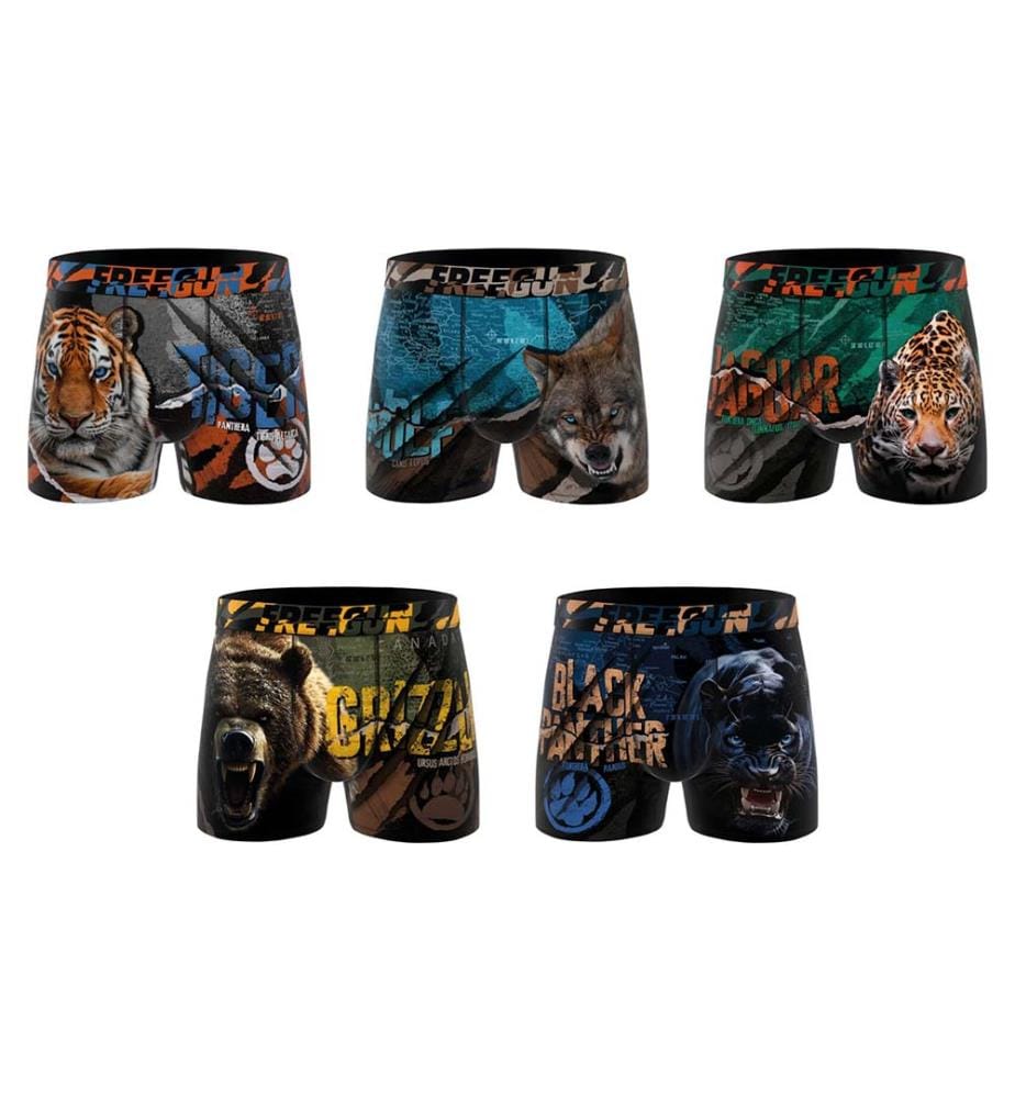 Lot de 5 Boxers Wild Animals - Multicolore