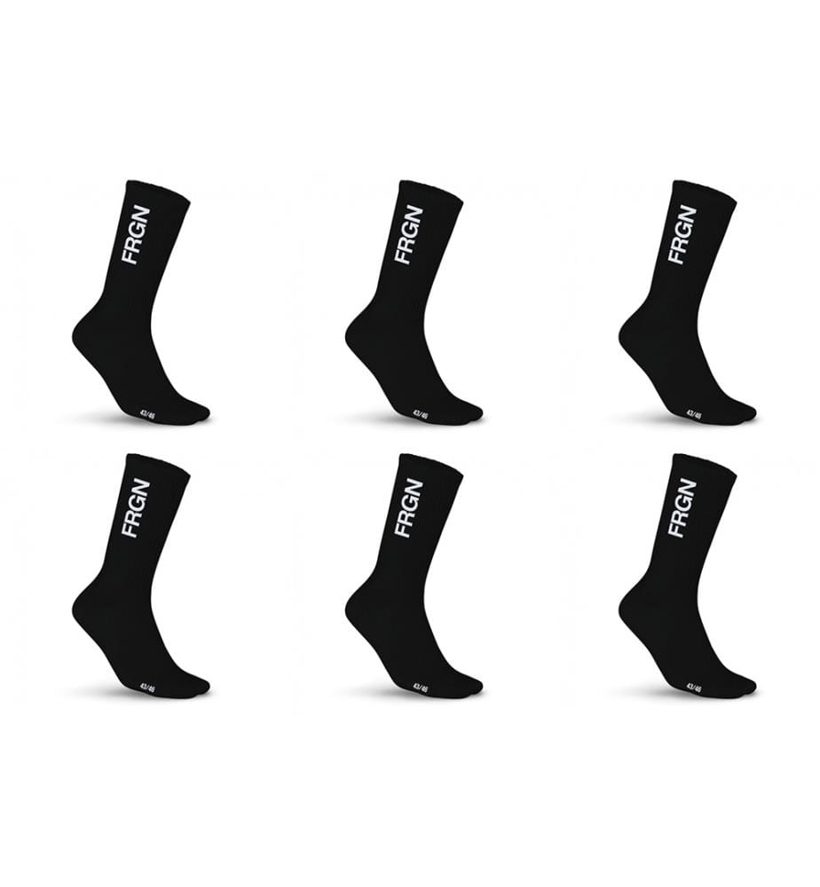 Lot de 6 Paires de Chaussettes Tennis - Noir