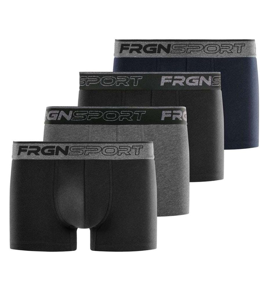 Lot de 4 Boxers Dynamic Jim - Noir et Gris