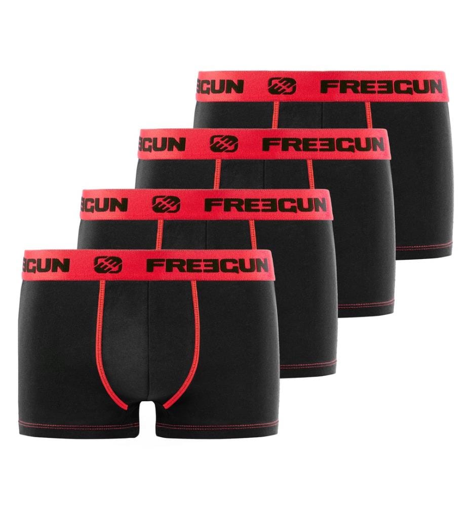 Lot de 4 Boxers - Rouge et Noir
