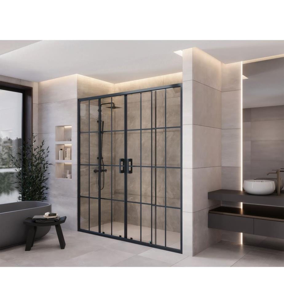 Cabine de douche, 100 % verre trempé, anthracite, 135 x 189