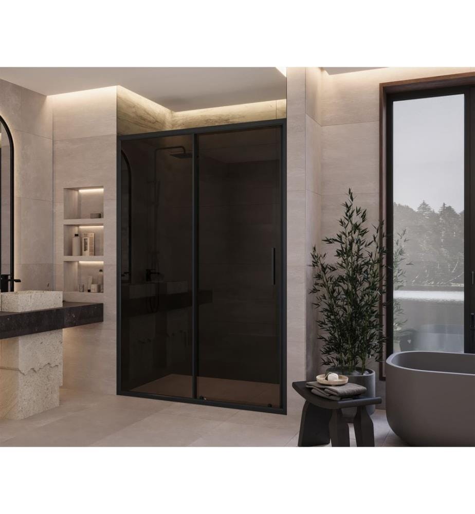 Cabine de douche, 100 % VERRE TREMPÉ, Anthracite, Fumée, 120 x 189