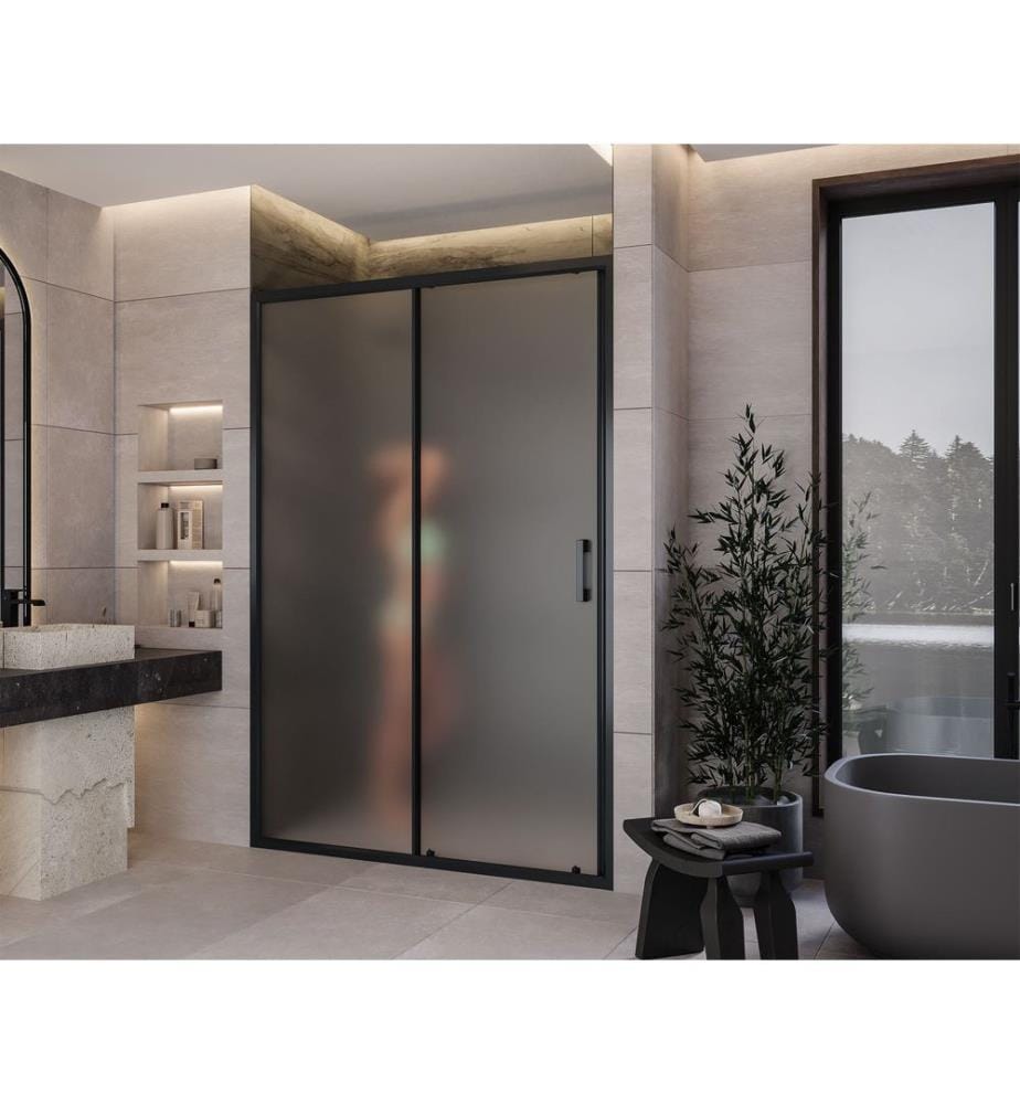 Cabine de douche, 100 % verre trempé, anthracite, transparent, 151 x 189