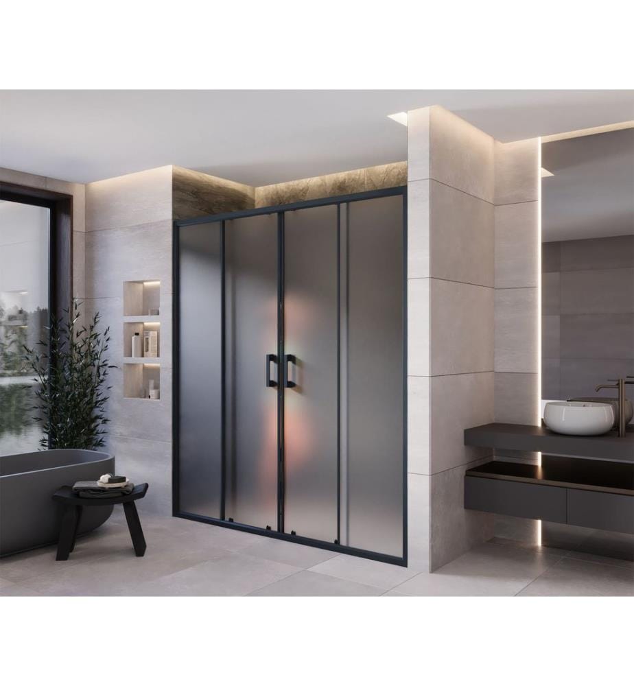 Cabine de douche, 100 % verre trempé, anthracite, transparent, 188 x 189