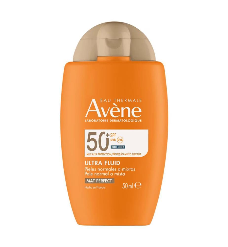 SOLAIRE ULTRA FLUIDE MAT PERFECT - Crème solaire pour le visage, teinte universelle, SPF 50, 50 ml