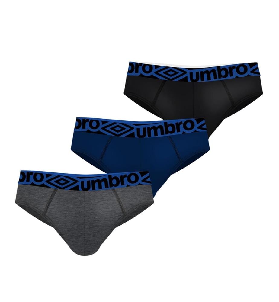 Lot de 3 Slips Diamon - Gris & Bleu & Noir