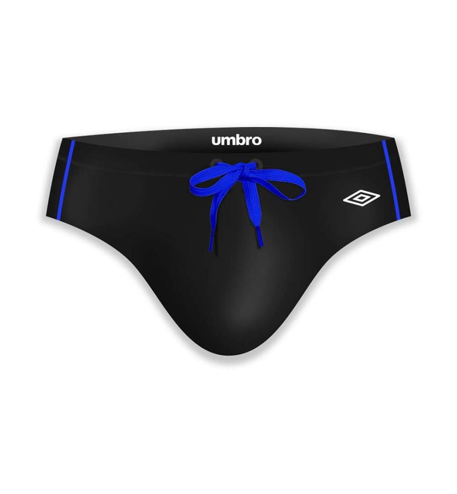 Slip de Bain avec surpiqûres couleurs - Noir et Bleu