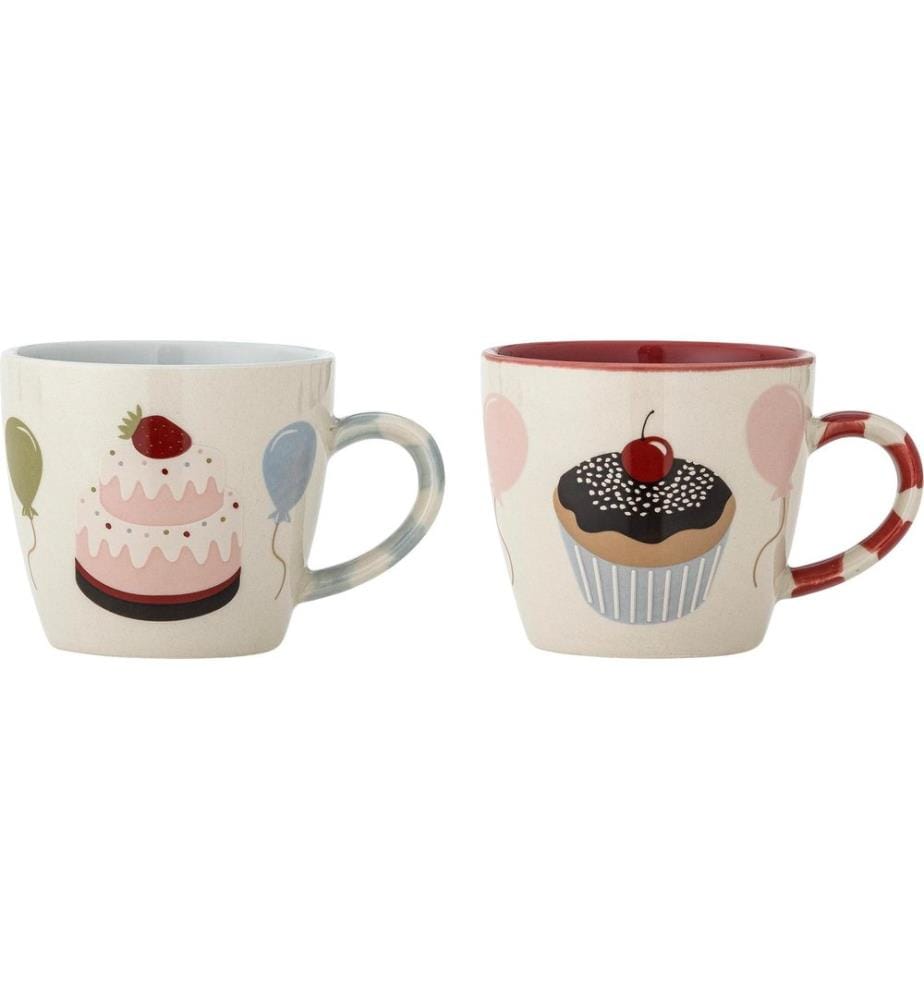 Tasse enfant Bloomingville Darby lot de 2, Rouge, Grès