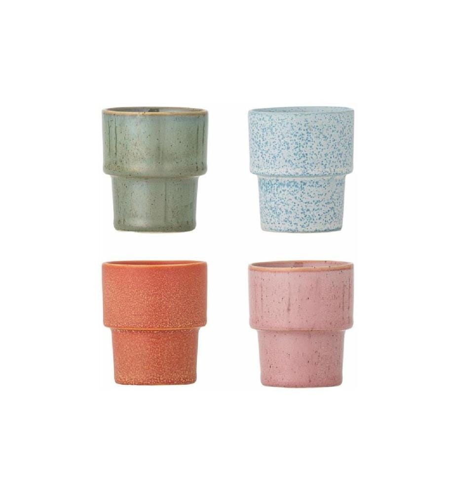 Bloomingville Tasse à expresso Ewan, 75 ml, Multicolore, 4 pièces