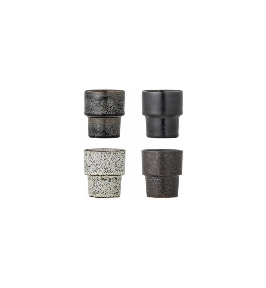 Bloomingville tasse à espresso Ewan, 75 ml, brun-noir, 4 pièces