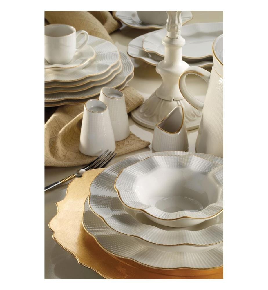 Service de table (26 pièces) - Crème et or