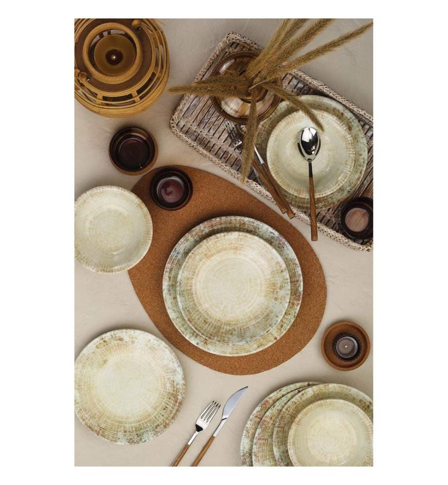 Service de table (18 pièces) - Blanc et marron