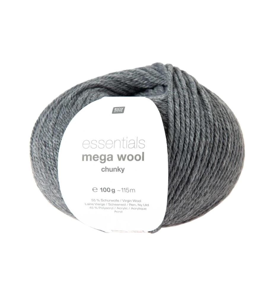 Laine Rico Design Essentials Mega Wool chunky 100 g, gris