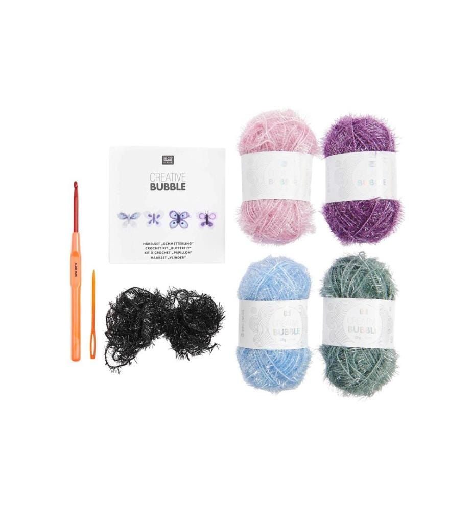 Rico Design Kit crochet 6 pièces, Papillon