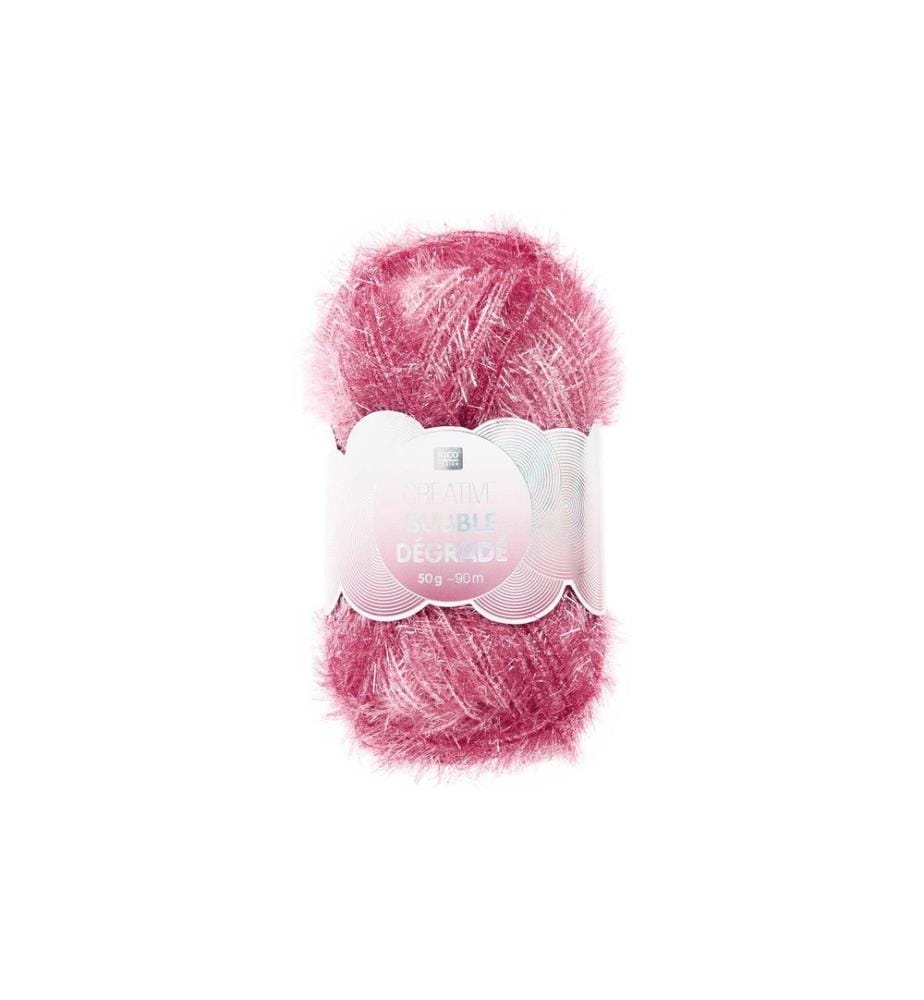 Rico Design Laine Creative Bubble Dégradé 50 g / 90 m, Rouge