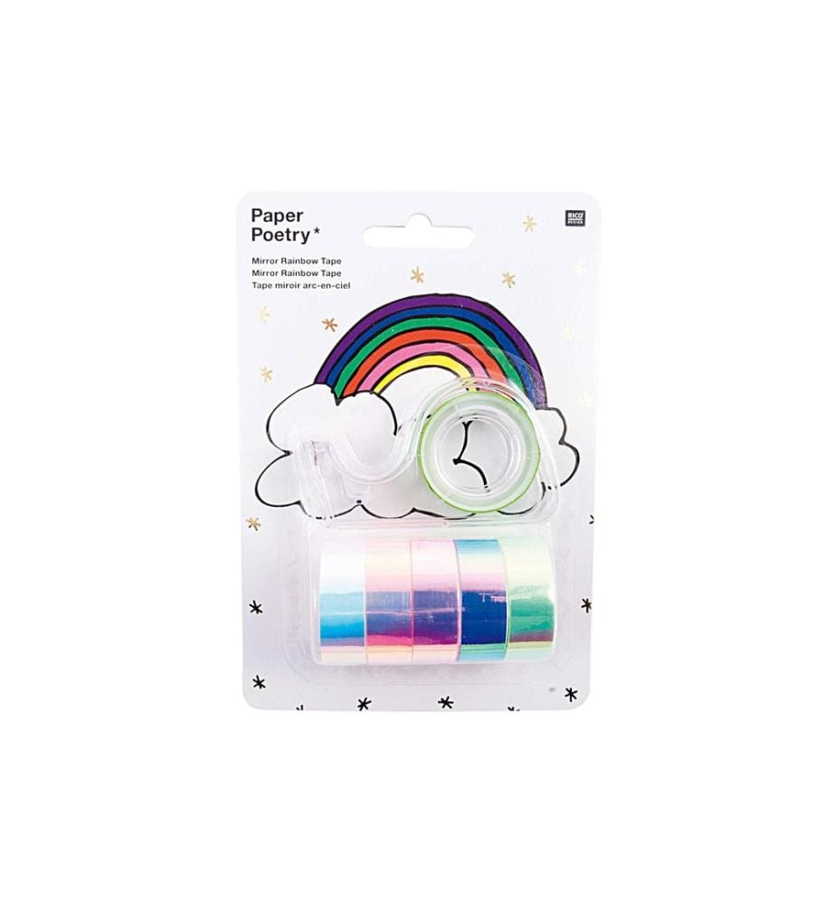 Rico Design Washi Tape Mirror Rainbow Set 6 rouleaux