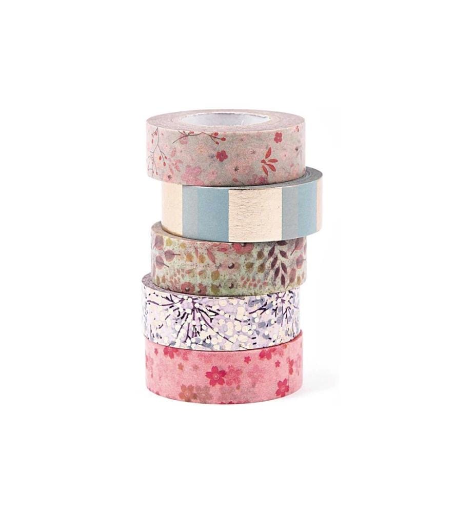 Rico Design Washi Tape Bouquet Sauvage 5 pièces, Multicolore, 10 m
