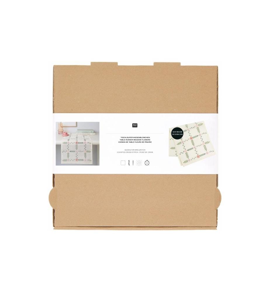 Rico Design Kit de broderie Fleurs des prés, 35 x 42 cm
