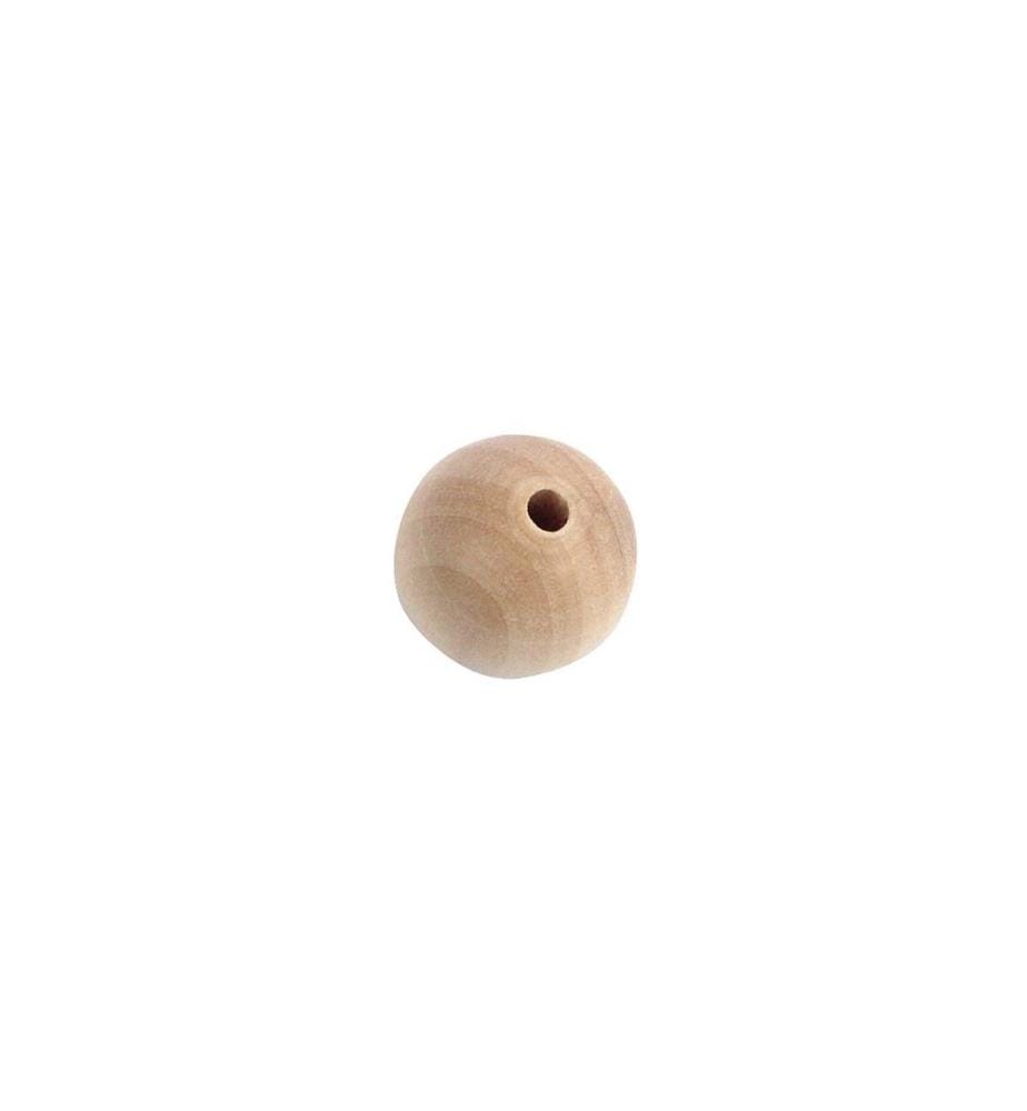 Perles en bois Rico Design percées 15 mm Nature, 25 pièces