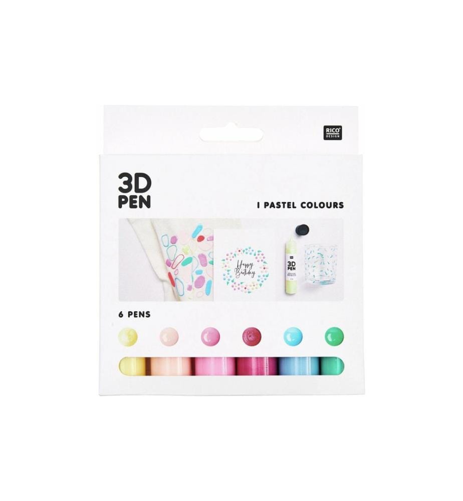 Rico Design Peinture pour bricolage 3D Pen Pastel 6 x 27 ml