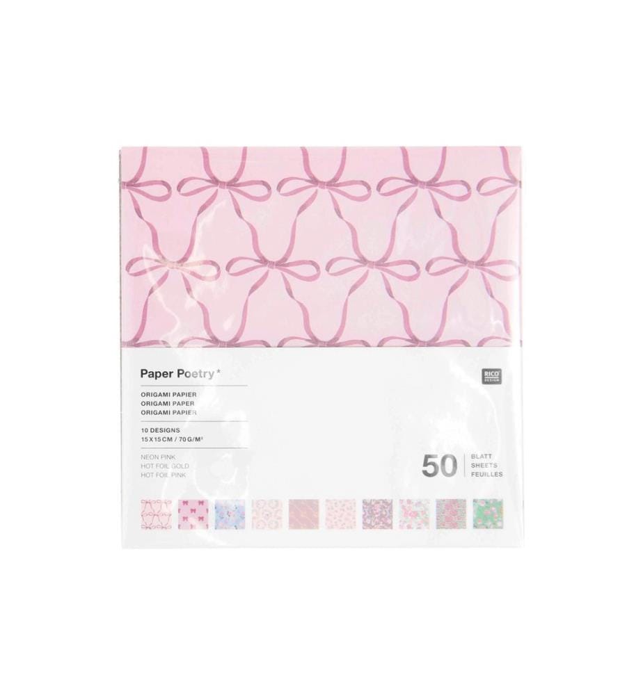 Papier origami pour loisirs créatifs Rico Design 15 x 15 cm, 70 g/m², 50 feuilles