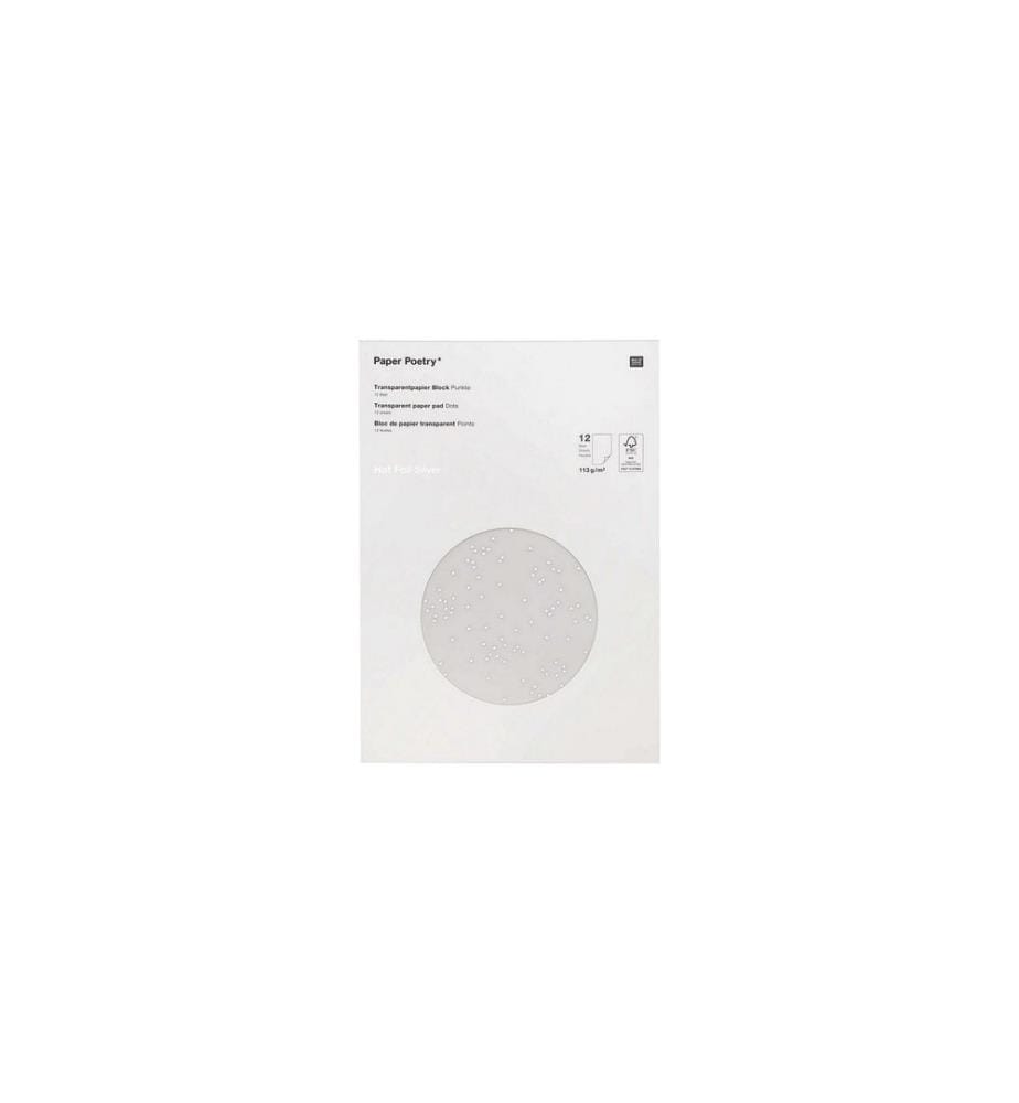 Papier calque Rico Design Points A4, 113 g/m², 1 pièce, argent