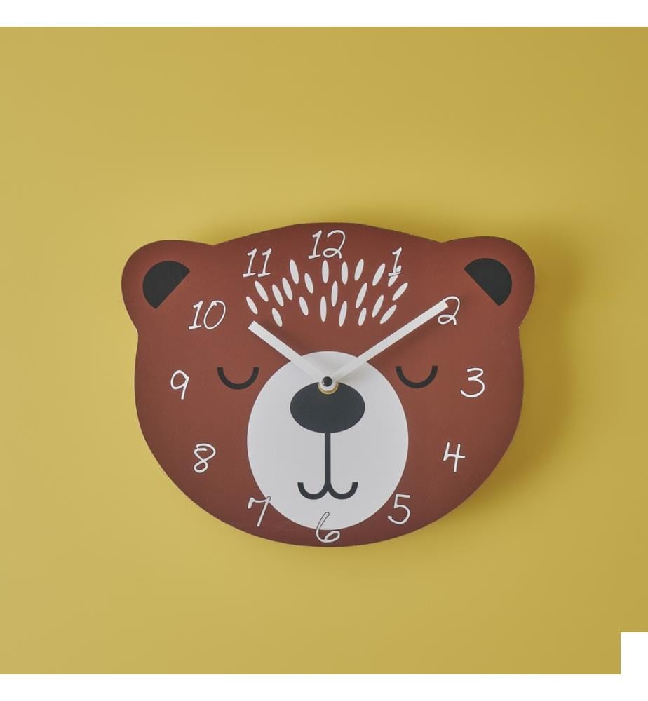 Horloge enfant Bear 26x28 cm - Marron