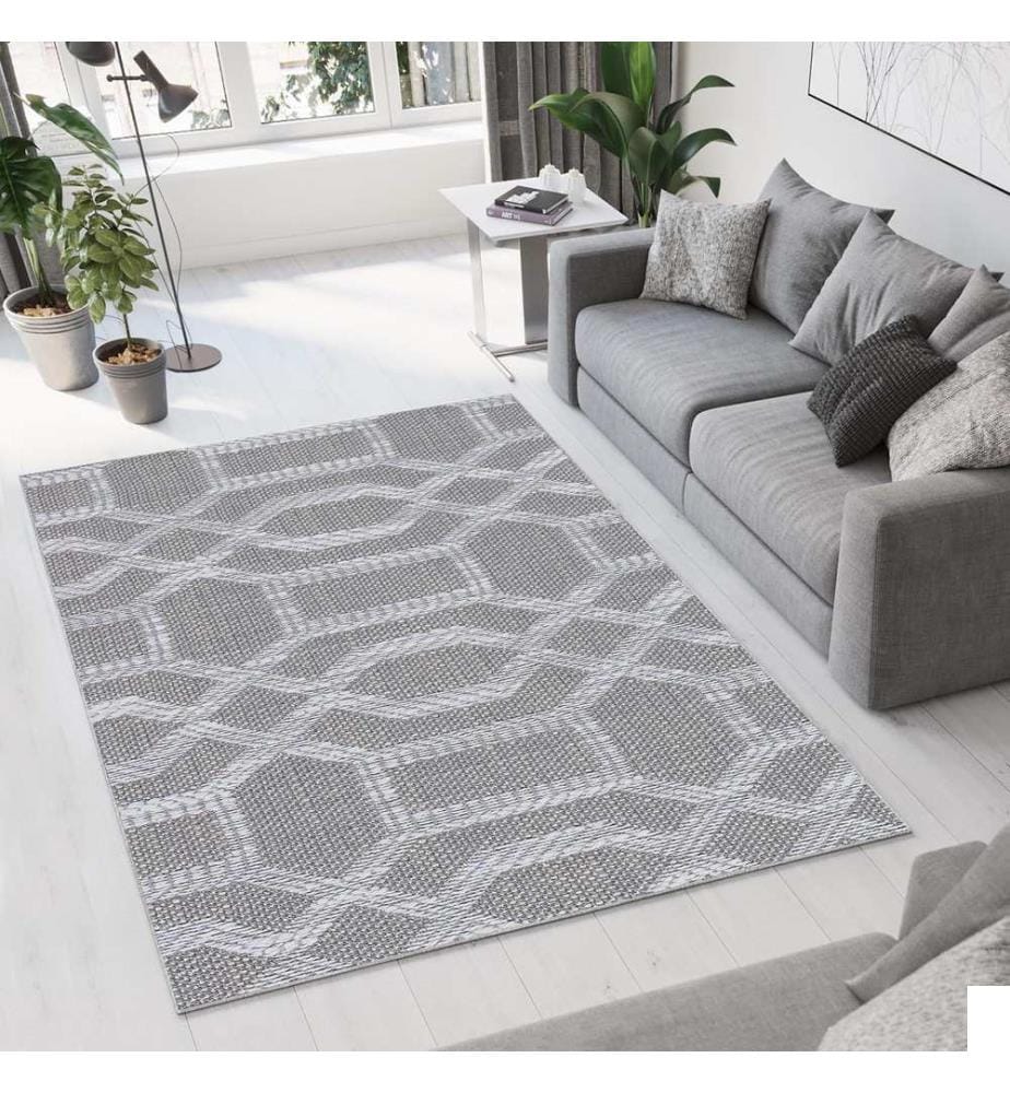 Tapis, 100 x 150, gris, 70 % COTON / 30 % POLYESTER