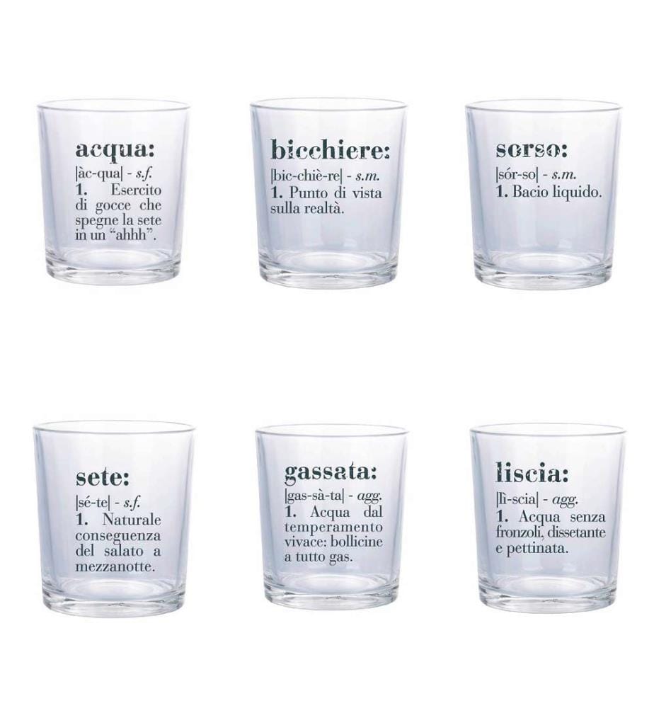Lot de 6 verres Victionary Daily - 360 ml / Transparent / Noir