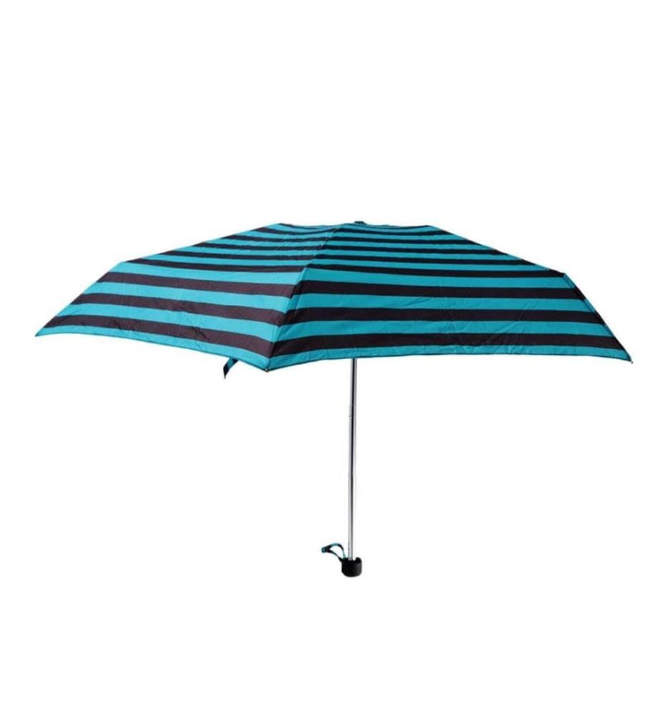 Mini parapluie Rayures Noires et Vertes - Noir
