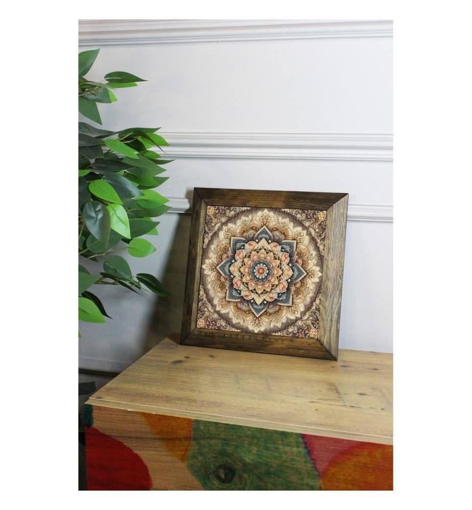 Tableau décoratif encadré, 100 % pierre, multicolore