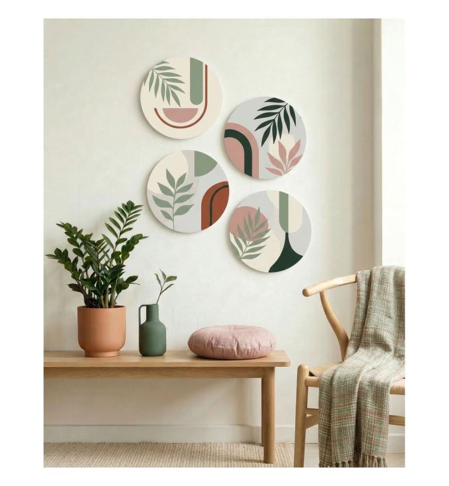 Tableau décoratif encadré en MDF, 4 pièces, 100 % MDF, multicolore