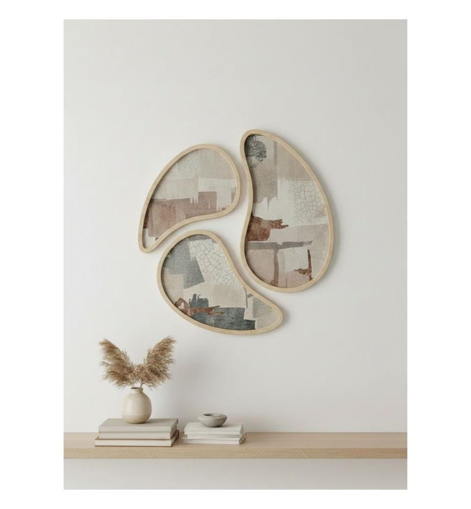 Tableau décoratif encadré en MDF, 3 pièces, 100 % MDF, multicolore