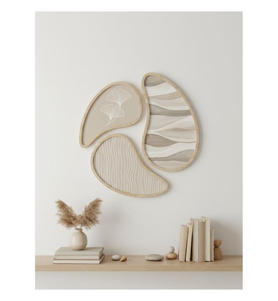 Tableau décoratif encadré en MDF, 3 pièces, 100 % MDF, multicolore
