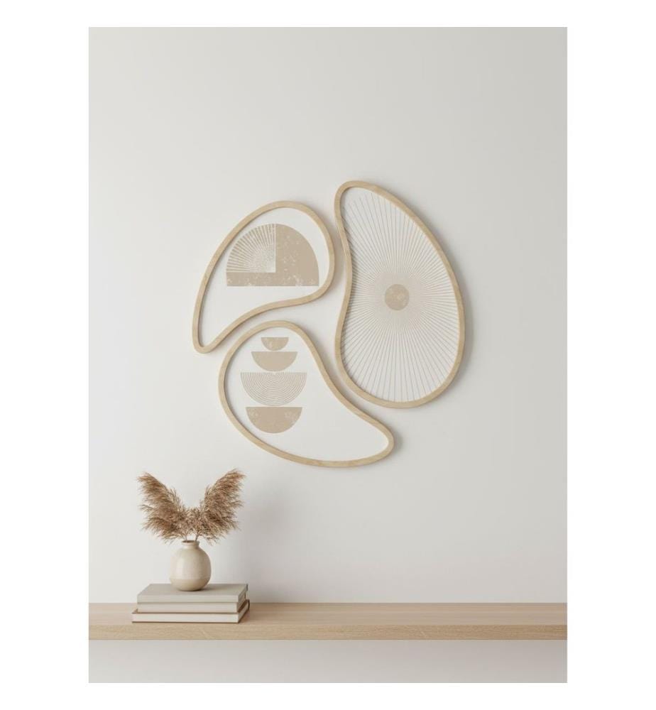 Tableau décoratif encadré en MDF, 3 pièces, 100 % MDF, multicolore
