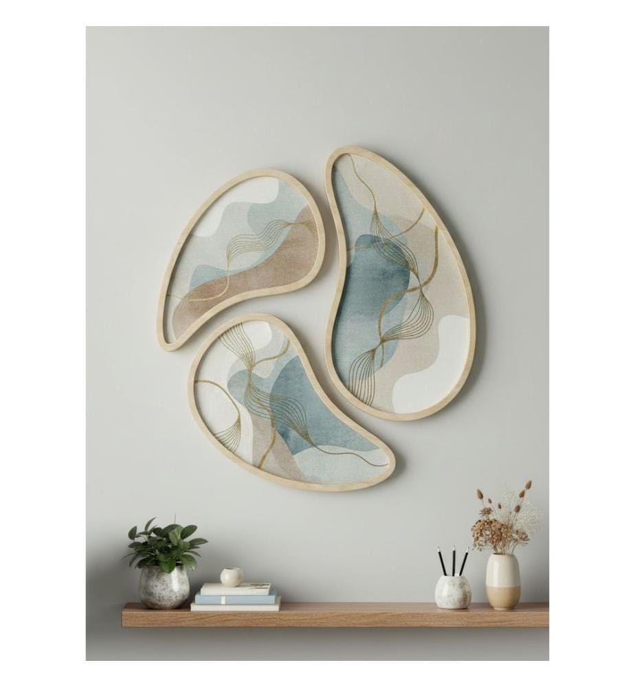 Tableau décoratif encadré en MDF, 3 pièces, 100 % MDF, multicolore