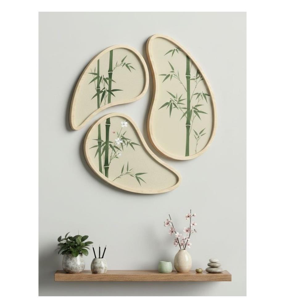 Tableau décoratif encadré en MDF, 3 pièces, 100 % MDF, multicolore