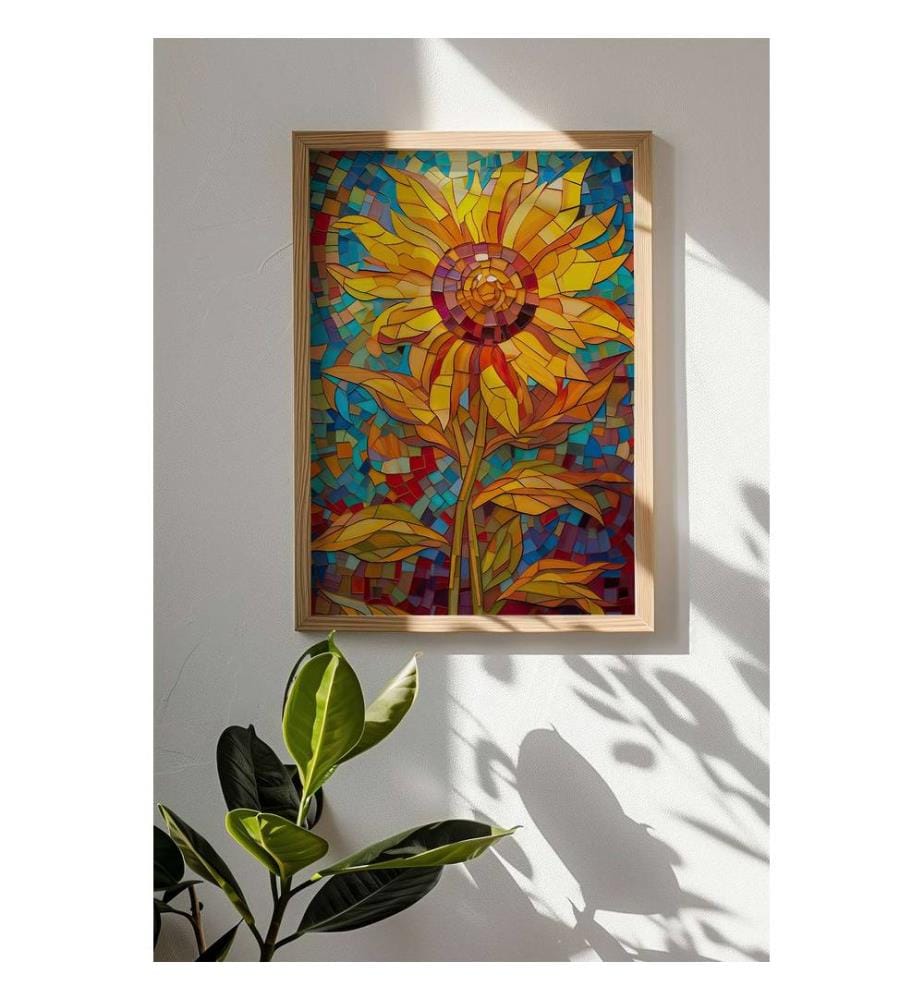 Tableau décoratif encadré en MDF, 100 % bois massif, multicolore