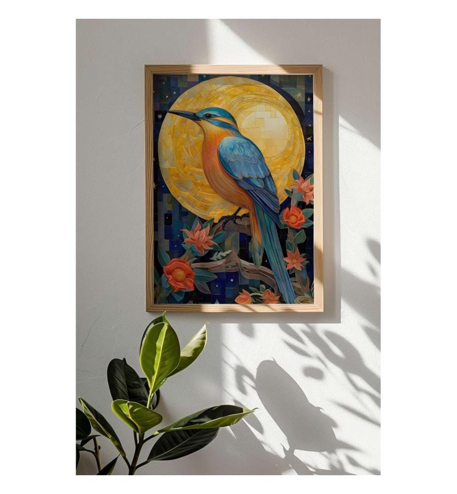 Tableau décoratif encadré en MDF, 100 % bois massif, multicolore
