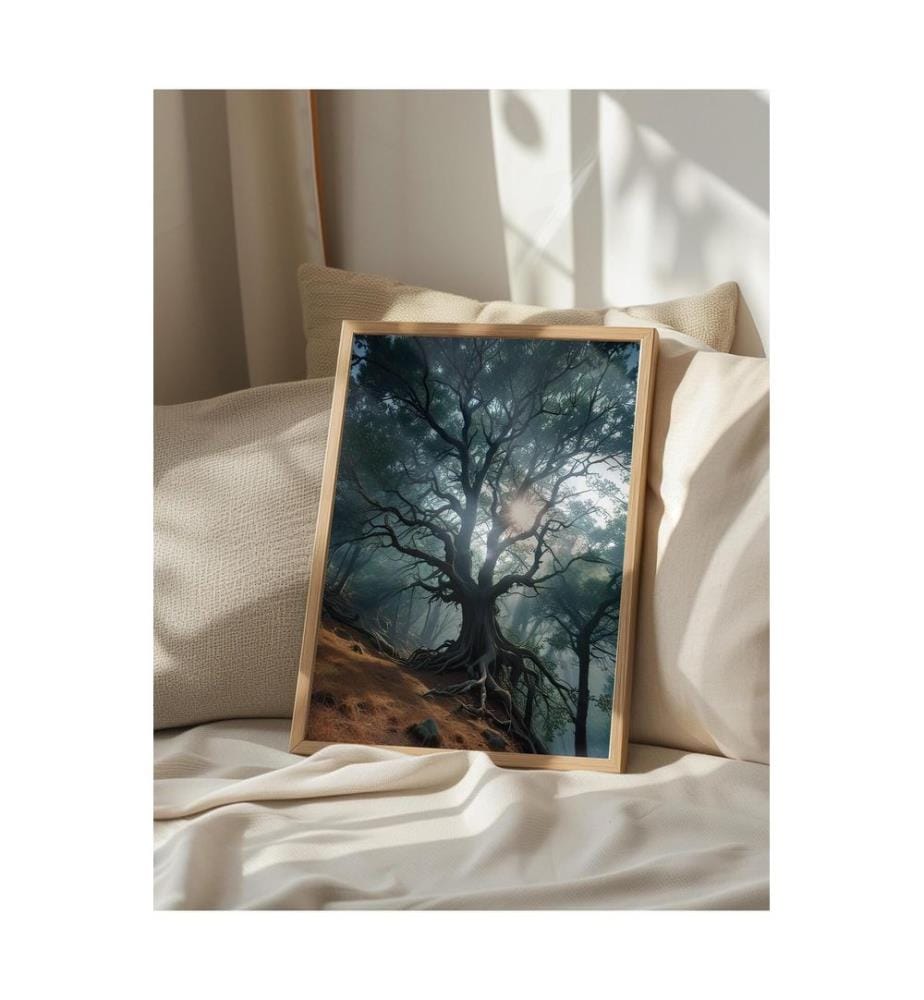 Tableau décoratif encadré, 100 % bois massif, multicolore