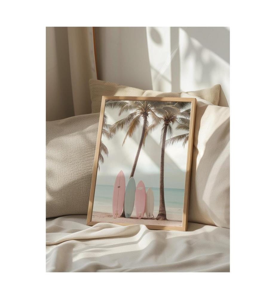 Tableau décoratif encadré, 100 % bois massif, multicolore