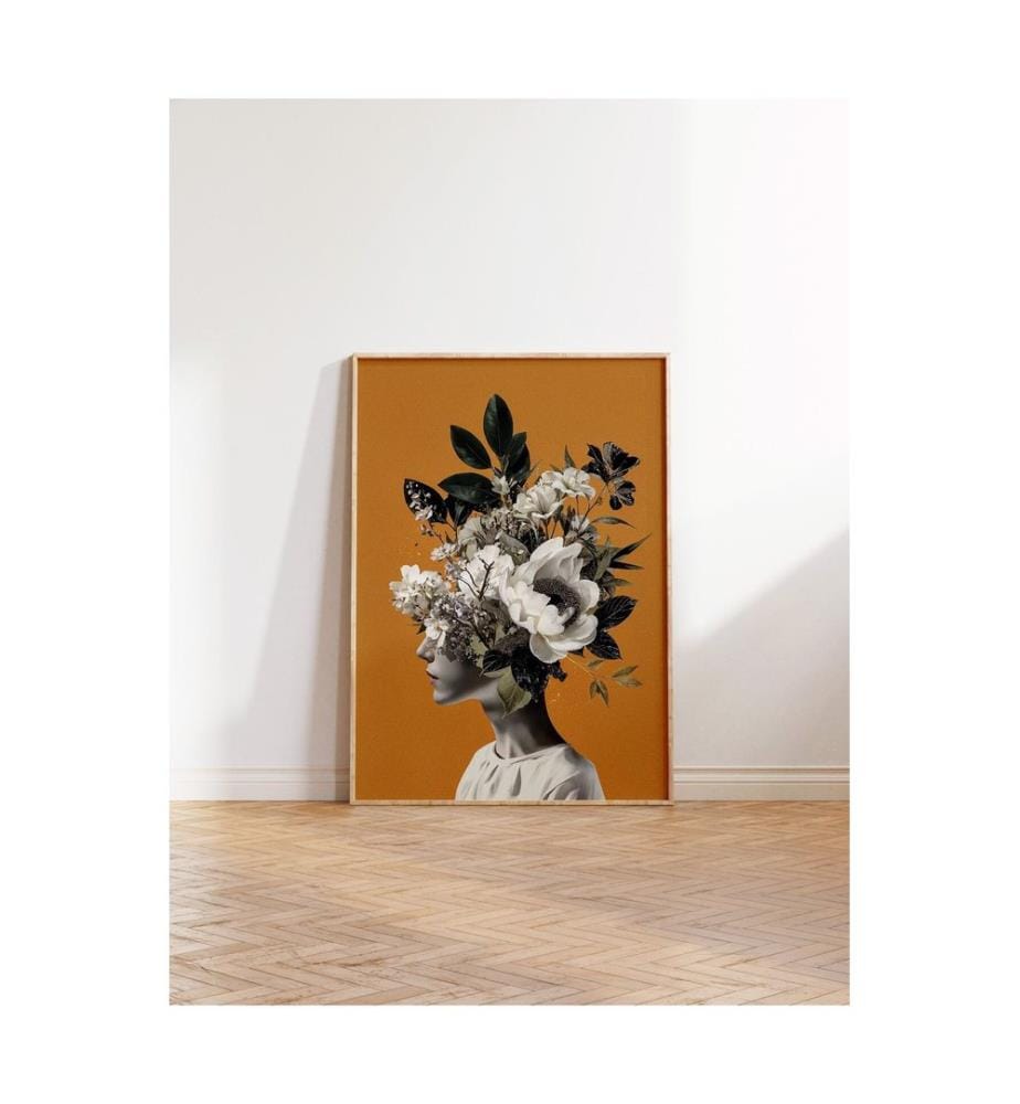 Tableau décoratif encadré, 100 % bois massif, multicolore