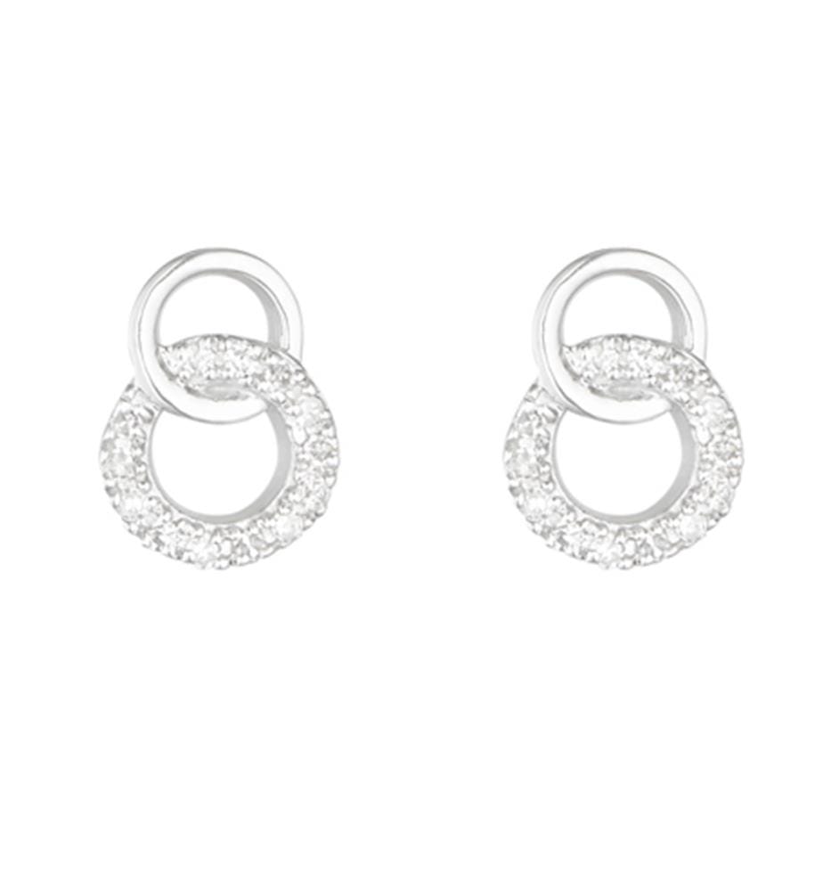 Boucles doreilles Maddie - Or Blanc 375/1000
