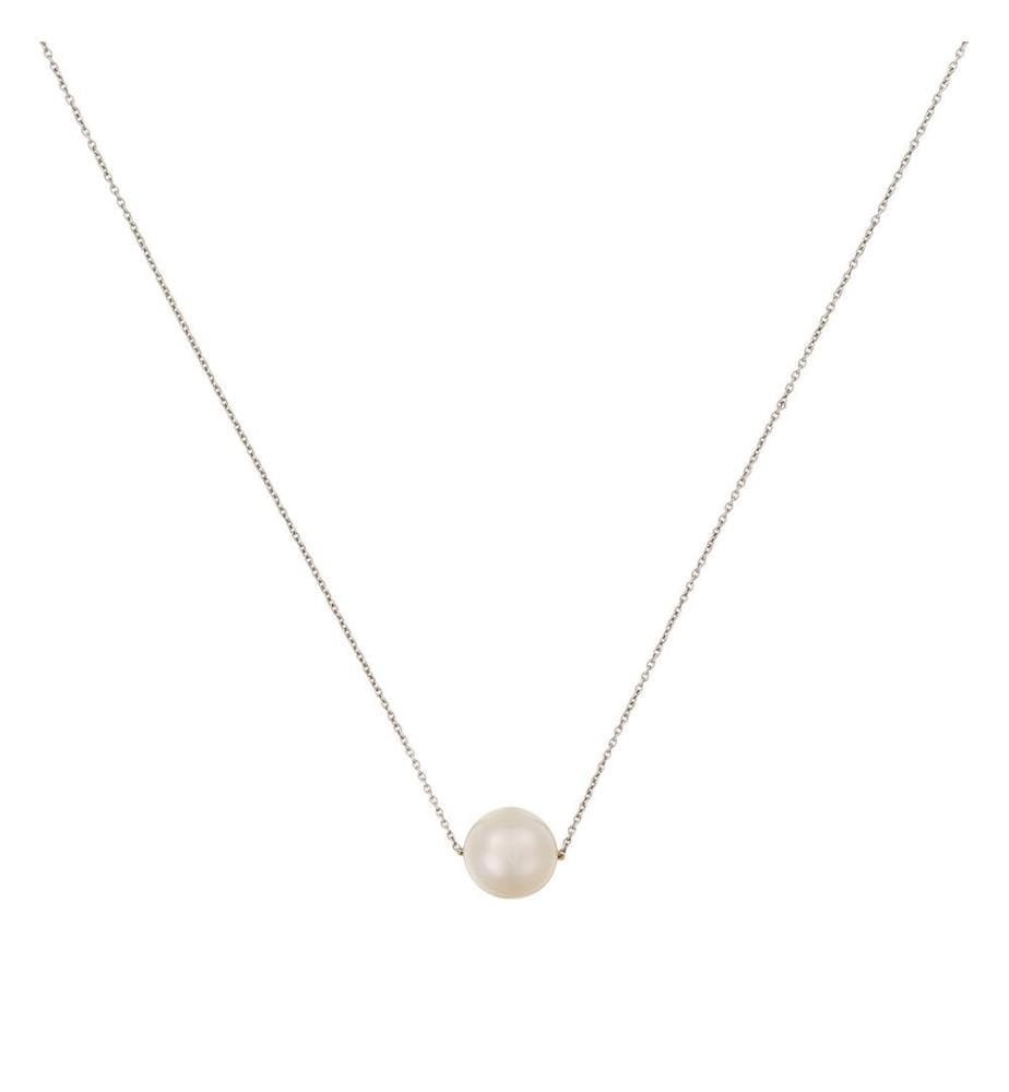 Collier Single pearl - Or Blanc