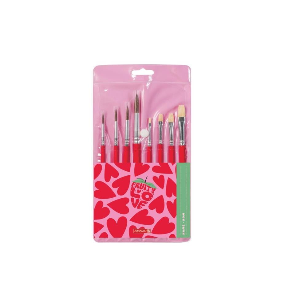 Brunnen Set de pinceaux pour l'école Fruity Love, 8 pinceaux