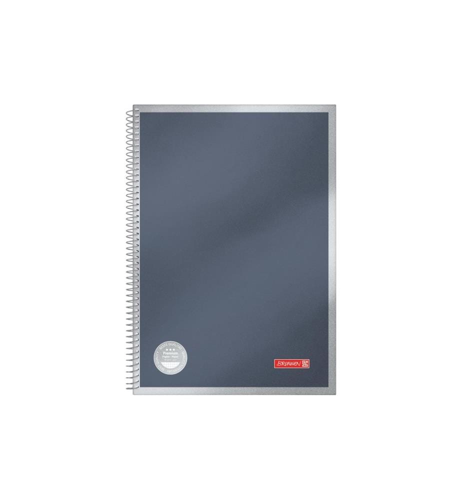Brunnen Bloc-notes Premium Metallic A4, quadrillé, 100 feuilles, anthracite