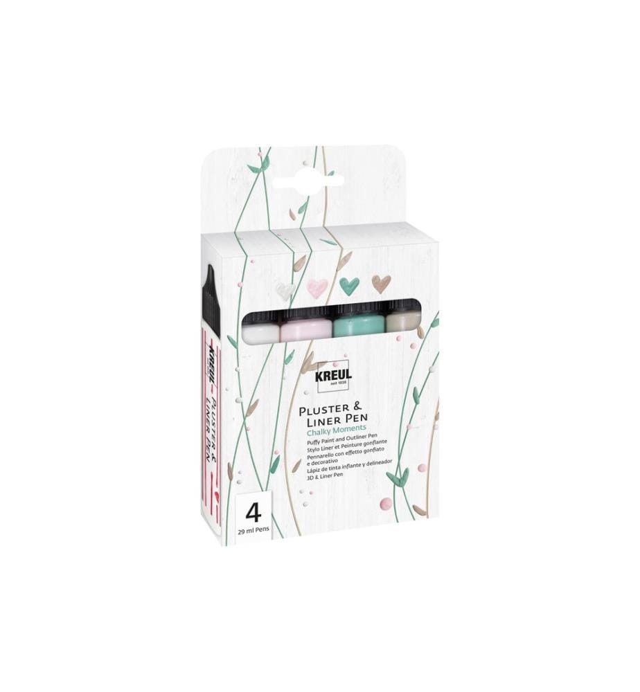 Kreul Marqueur effet Pen Liner Set Chalky Moments 29 ml x 4 pièces