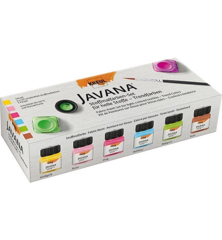 Kreul Peintures pour tissu Javana Set Couleurs tendance 6 x 20 ml