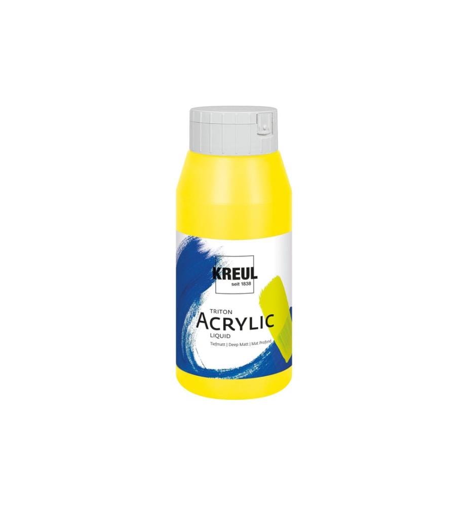 Kreul Peinture acrylique Triton Acrylic Liquid Jaune clair 750 ml