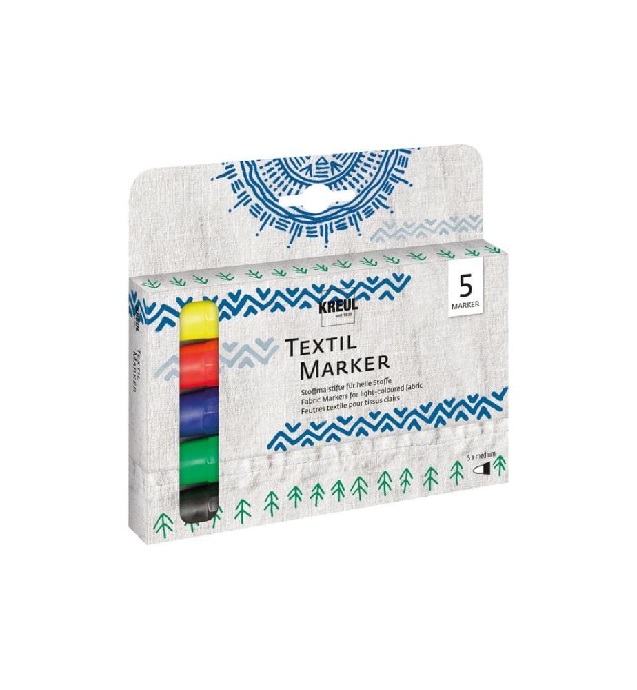 Kreul Marqueurs textile medium lot de 5